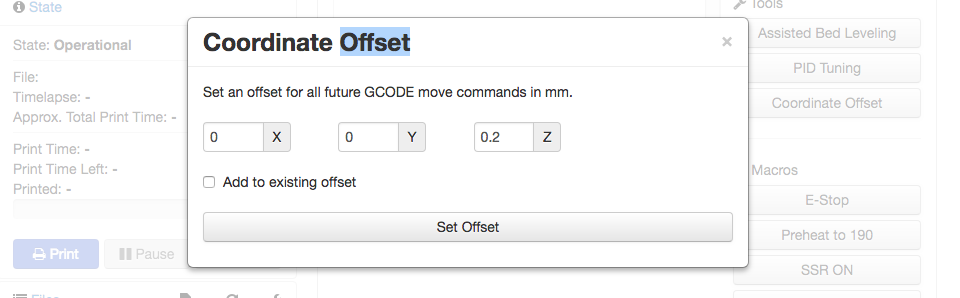 Coordinate Offset